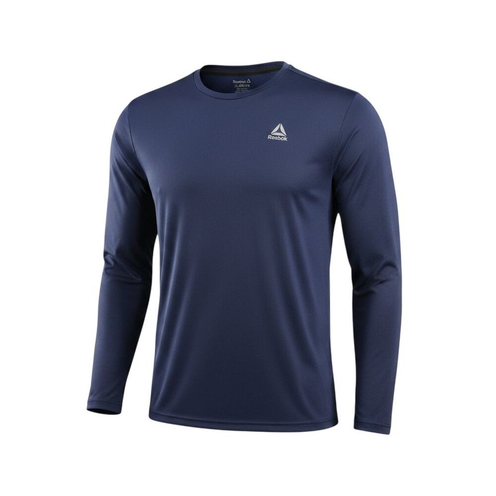 Reebok Men's Long Sleeve Athletic Shirt Blue XL Performance Tee